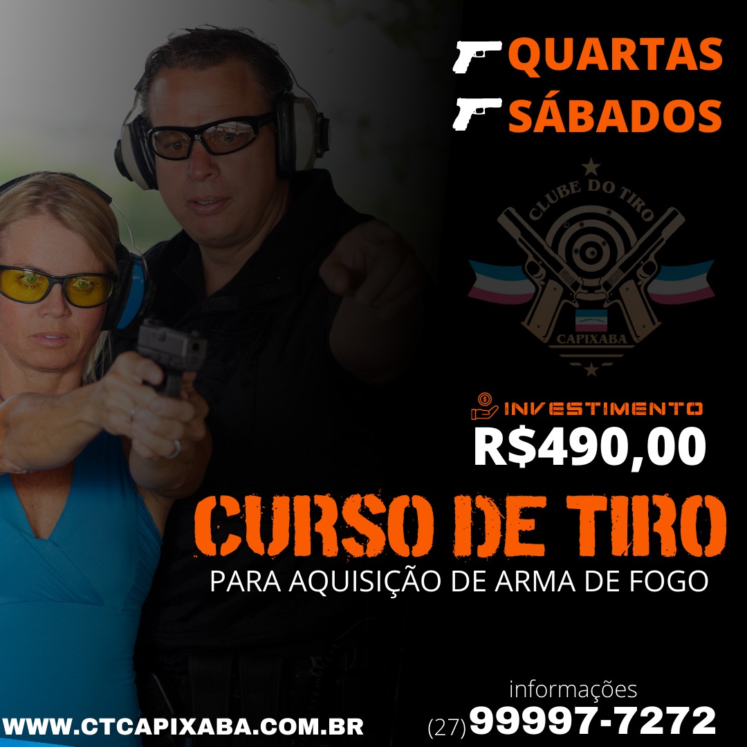 Curso de tiro básico para capacitação com arma de fogo